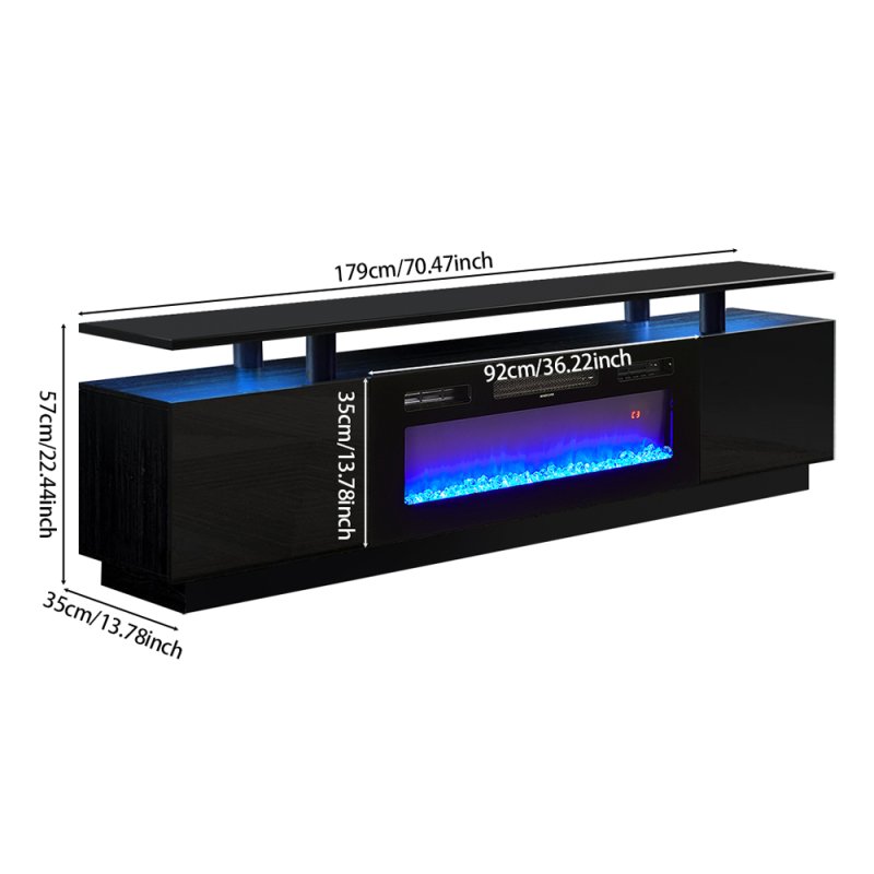 Living and Home Recessed Electric Fireplace TV Stand with Remote Control