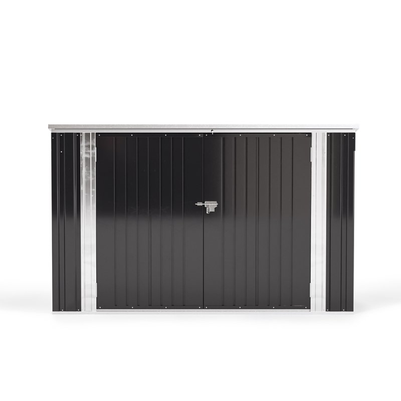 Living and Home 7 x 3 ft Outdoor Lockable Steel Garden Metal Junk/Bike Storage Shed, Anthracite