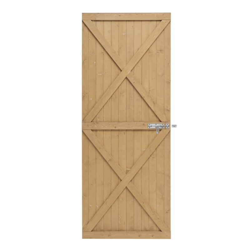 Living and Home Garden Flat Top Pine Wood Gate Kit, 79cm W X 183cm H