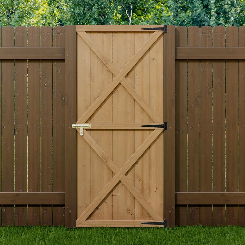 Living and Home Garden Flat Top Pine Wood Gate Kit, 79cm W X 183cm H