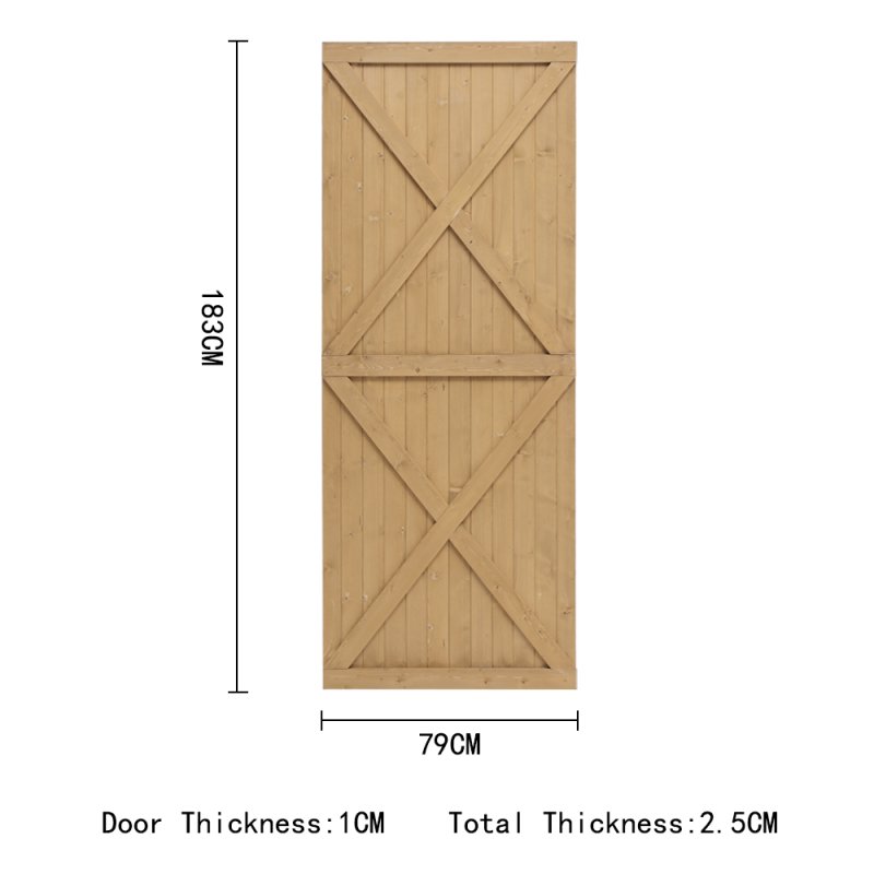Living and Home Garden Flat Top Pine Wood Gate Kit, 79cm W X 183cm H