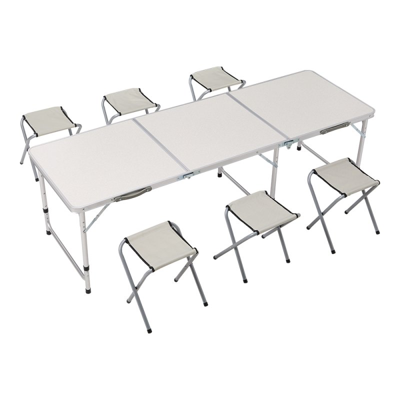 Living and Home Folding Picnic Table Set with 6 Stools