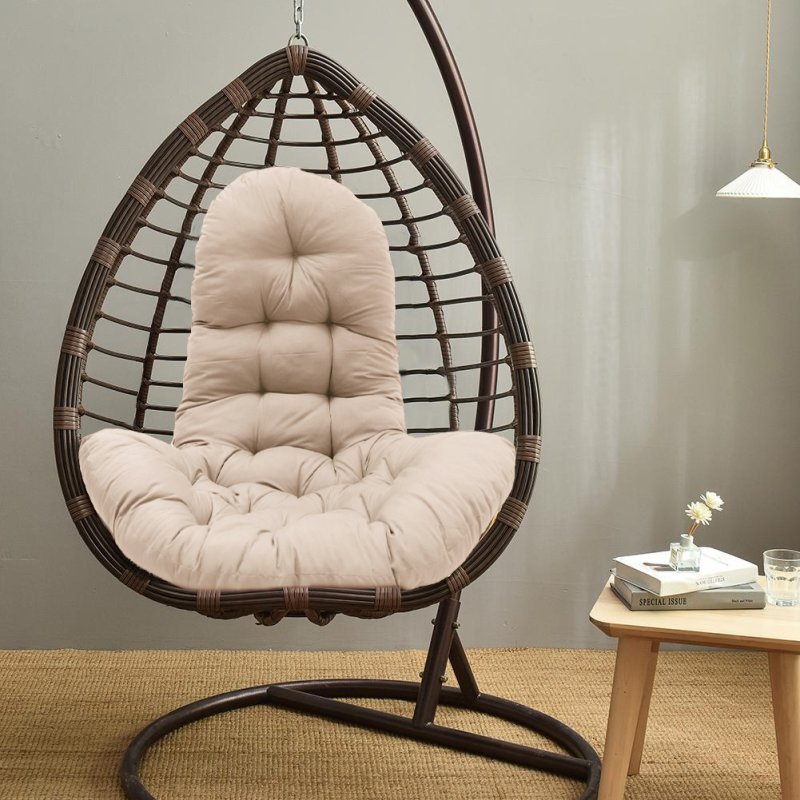 Living and Home Hanging Egg Chair Cushion, Camel