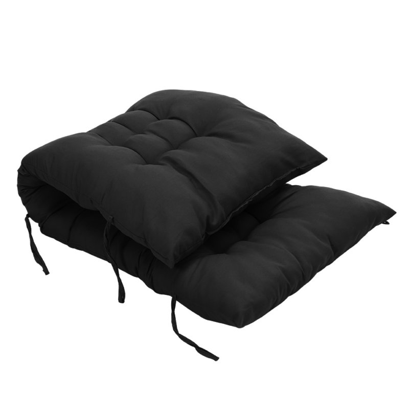 Living and Home Black Non-slip Sun Lounger Cushion for Garden Patio, 125cm(W) x 48cm(D)