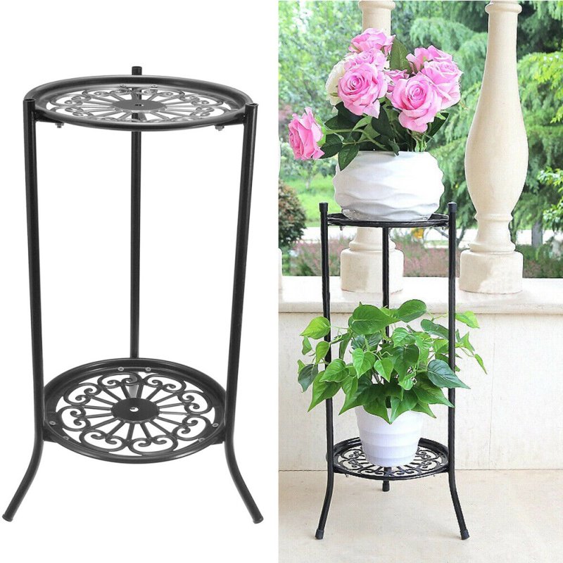Living and Home Vintage 2 Tier Metal Plant Display Stand