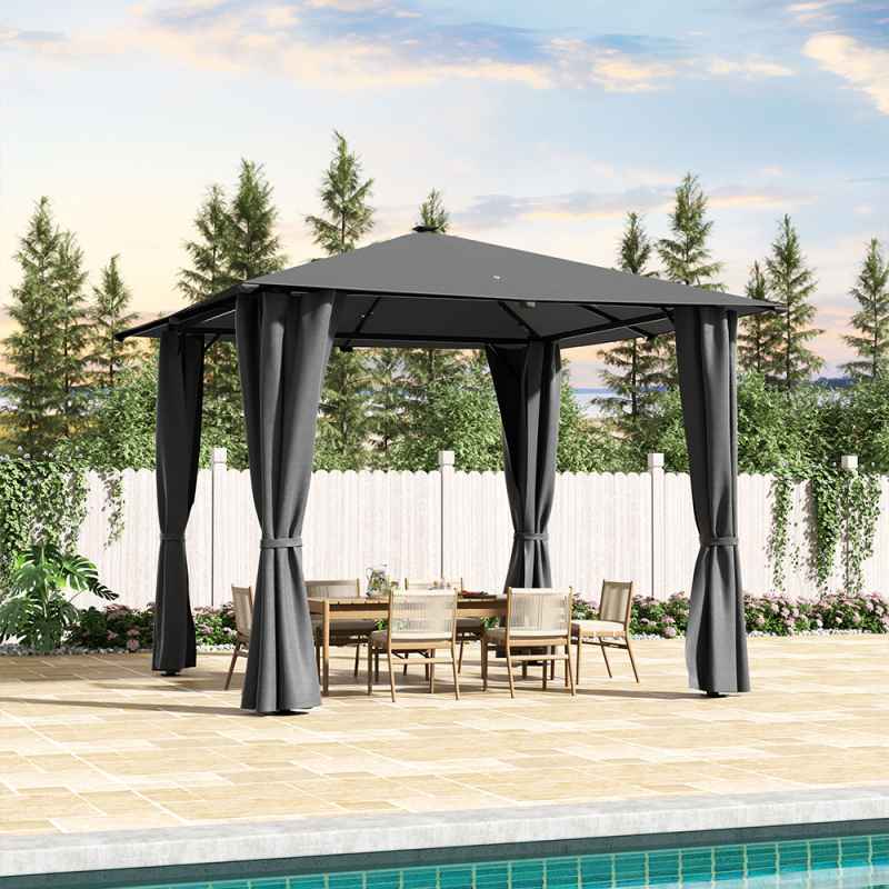 Living and Home 3x3M Metal Gazebo with Lights