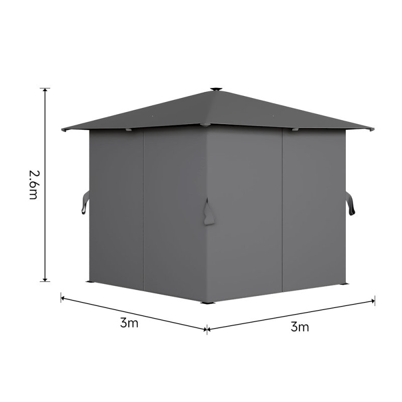 Living and Home 3x3M Metal Gazebo with Lights
