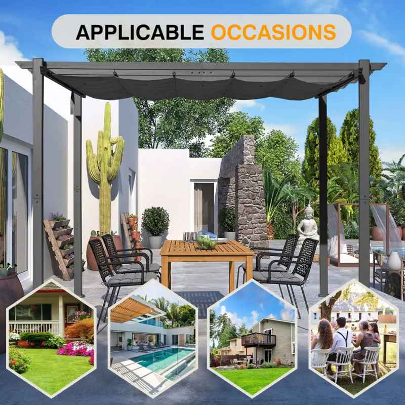 Living and Home 3x3M Aluminum Pergola for Patio Deck