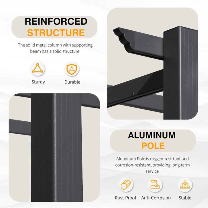 Living and Home 3x3M Aluminum Pergola for Patio Deck