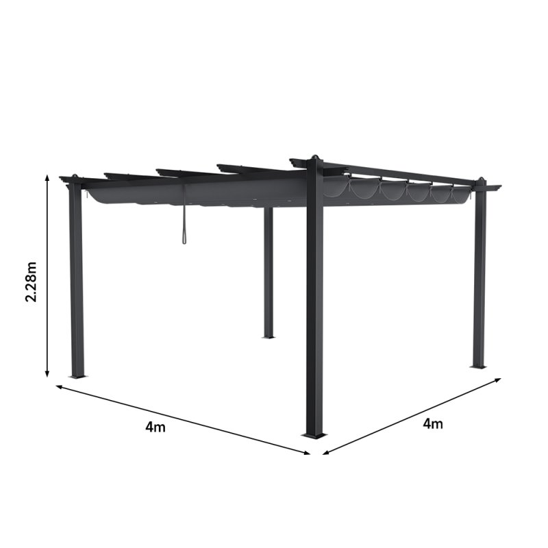 4x4M Aluminum Patio Pergola with Canopy