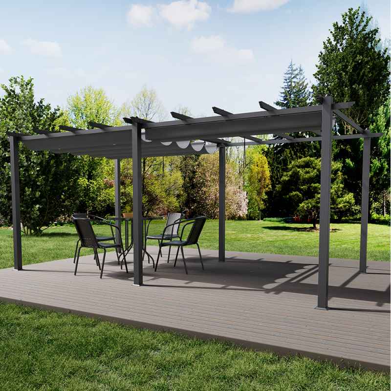 6x3M Aluminum Patio Pergola with Canopy