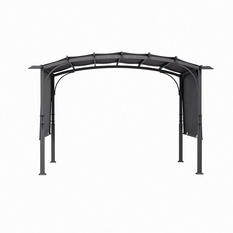 Living and Home Retractable Arc-Shaped Steel Pergola 360cm W x 283cm D x  227cm H