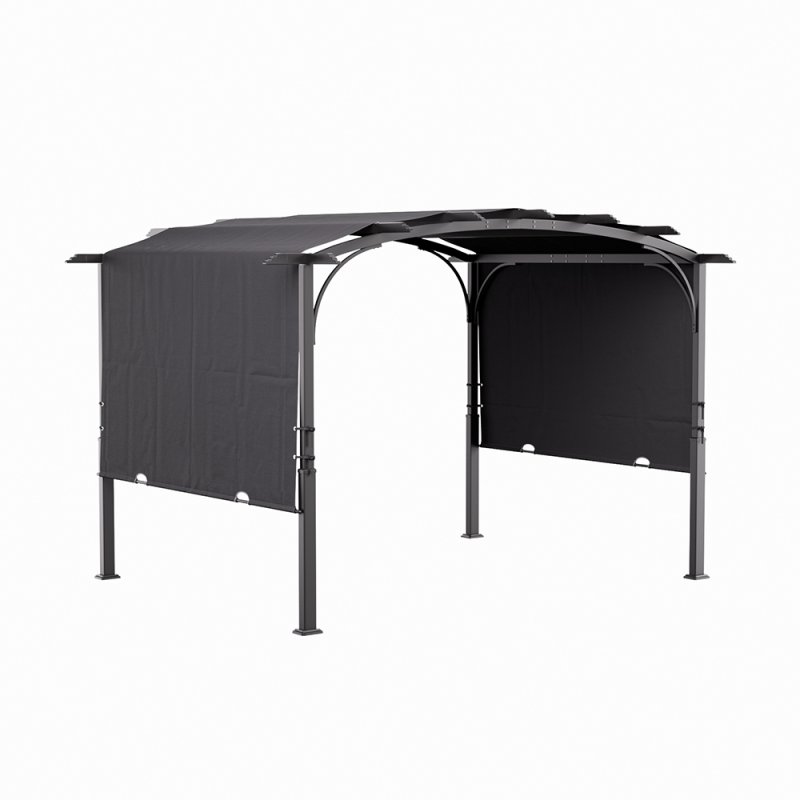 Living and Home Retractable Arc-Shaped Steel Pergola 360cm W x 283cm D x  227cm H