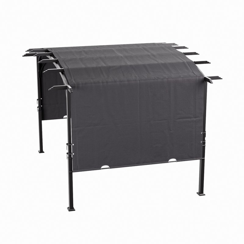 Living and Home Retractable Arc-Shaped Steel Pergola 360cm W x 283cm D x  227cm H