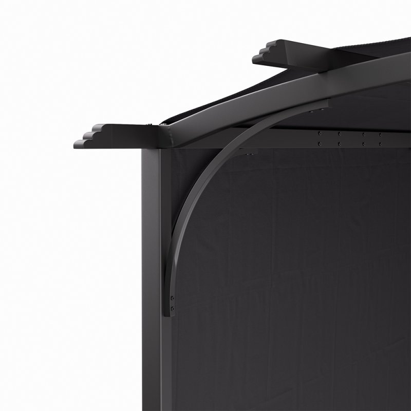 Living and Home Retractable Arc-Shaped Steel Pergola 360cm W x 283cm D x  227cm H