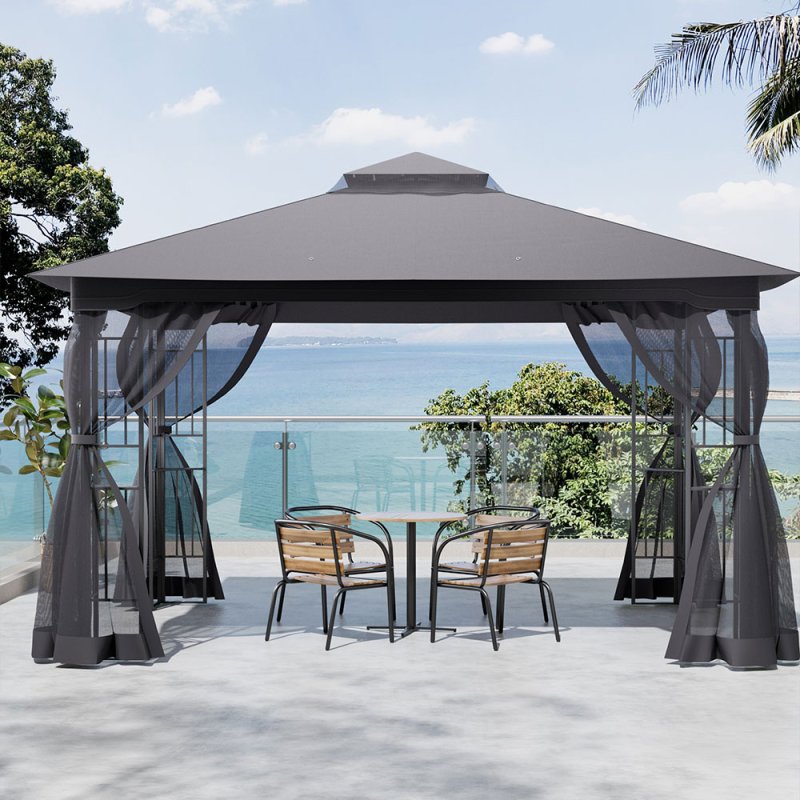 Living and Home Outdoor Garden Gazebo Shade Canopy 395cm W x 295cm D x  280cm H