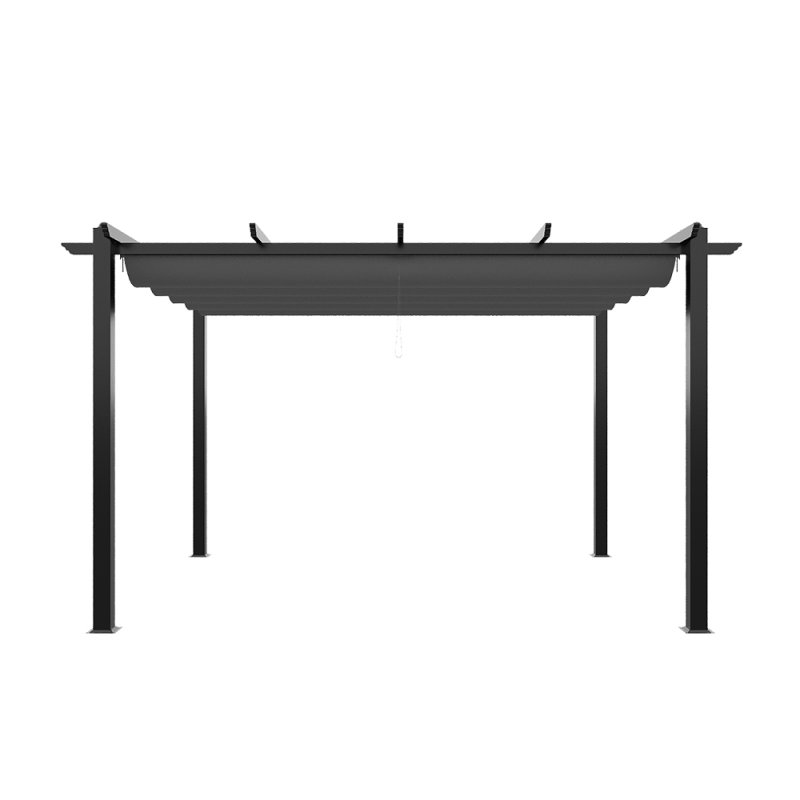 Living and Home 13x10ft Aluminium Pergola with Retractable Roof