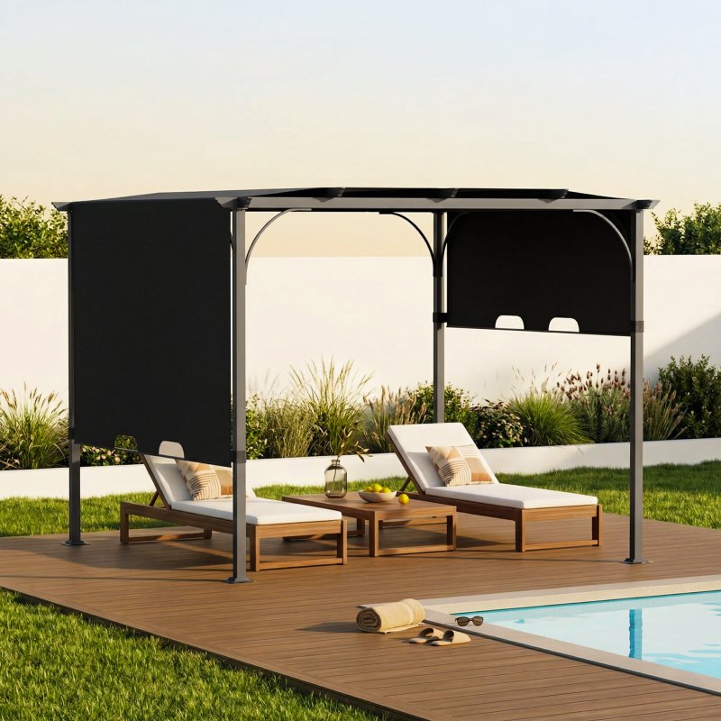 Living and Home 3x3m Outdoor Pergola with Adjustable Canopy