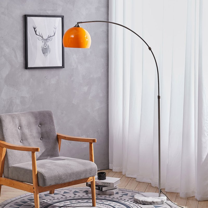 Living and Home Modern Arched Floor Lamp with Marble Base