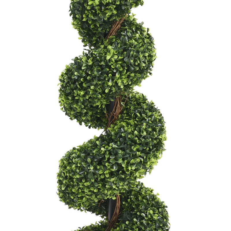 Living and Home 120cm 2 Pack Artificial Topiary Spiral Boxwood Tree Fake Plant