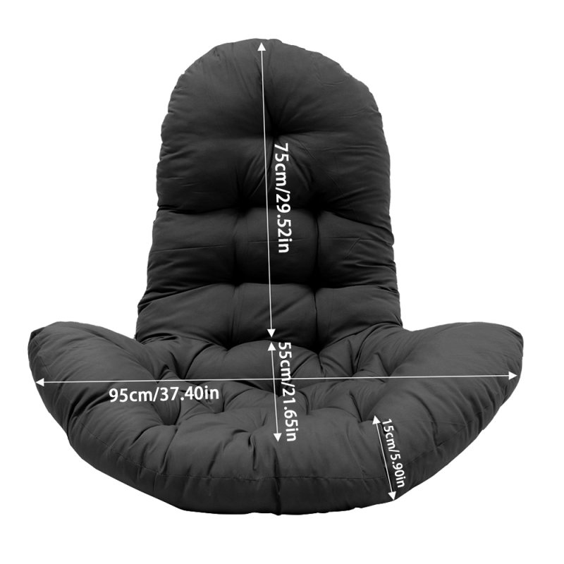 Living and Home Black Hanging Egg Chair Cushion with High Back