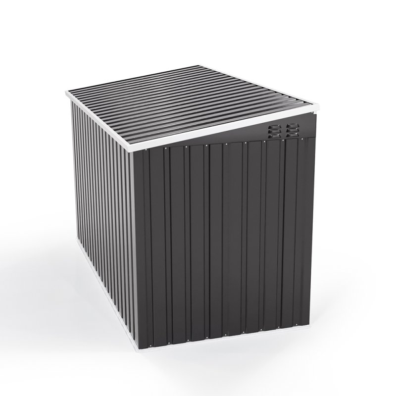 Living and Home 7 x 3 ft Lockable Steel Garden Metal Junk/Bike Storage Shed, Anthracite