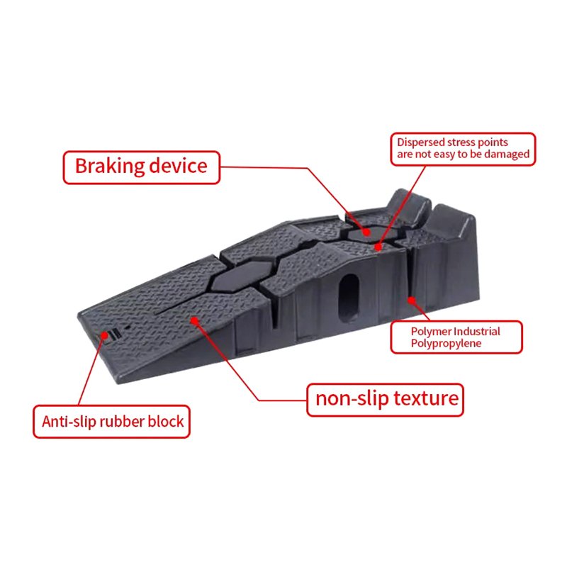 Living and Home 2Pcs Portable Rubber Vehicle Access Ramp Set 2.5 T Car Maintenance Ramps Lifting Tools, Black