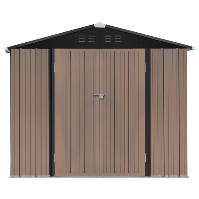 Living and Home 7.84 x 6.1FT Apex Roof Metal Garden Storage Shed with Lockable Door