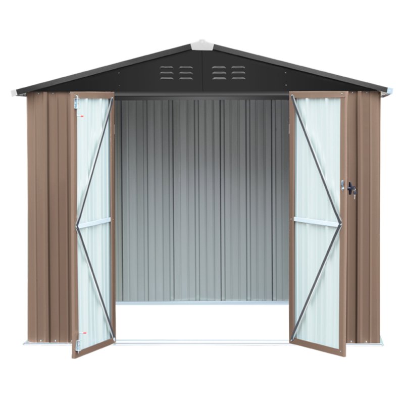 Living and Home 7.84 x 6.1FT Apex Roof Metal Garden Storage Shed with Lockable Door