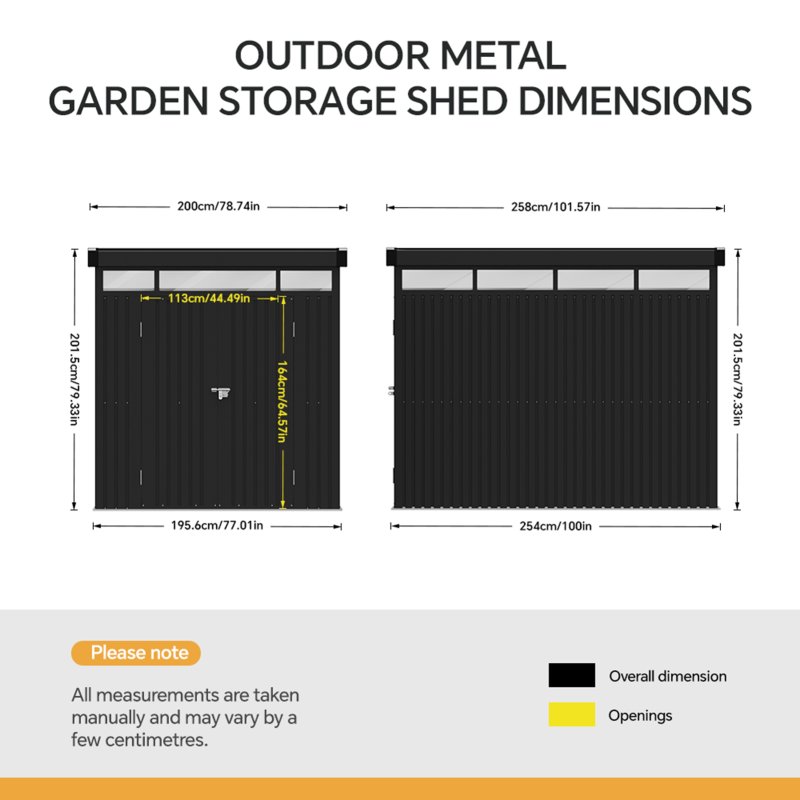 Living and Home 6.56 x 8.46FT Metal Garden Tool Shed