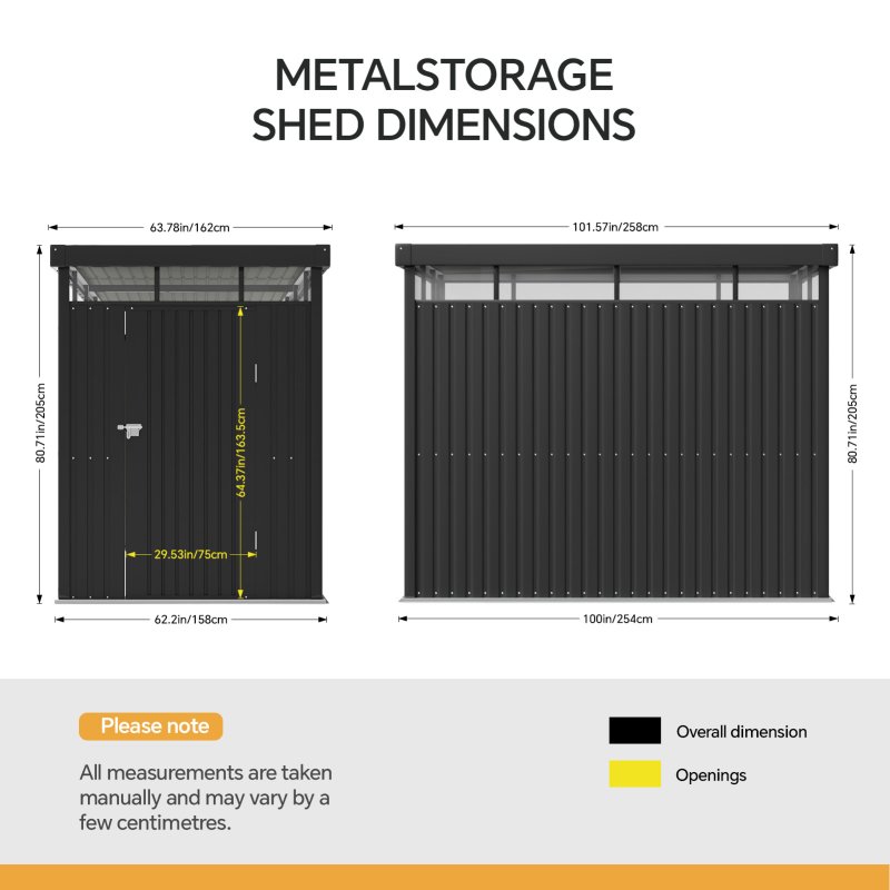 Living and Home 5.31 x 8.46FT Outdoor Metal Garden Storage Shed