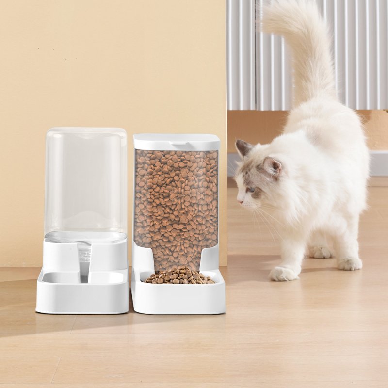Living and Home Pet Feeder and Water Dispenser Set with Anti-Slip Base