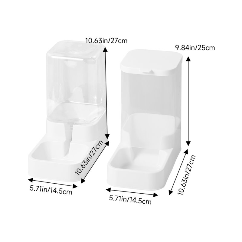 Living and Home Pet Feeder and Water Dispenser Set with Anti-Slip Base