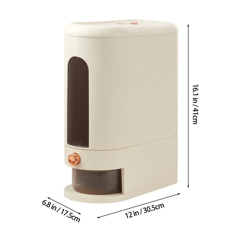 Living and Home 10kg Airtight Large Capacity Rice Dispenser with Measuring Cup, Kitchen Storage Organizer, One-Press Design