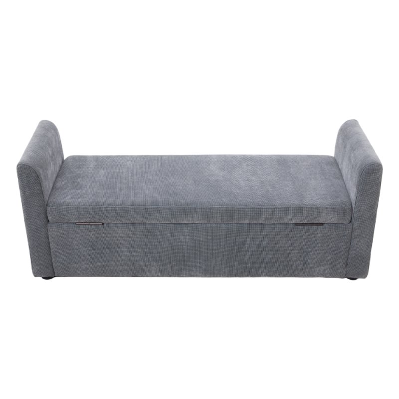 Living and Home Upholstered Storage Bench with 2 Pillow, Grey
