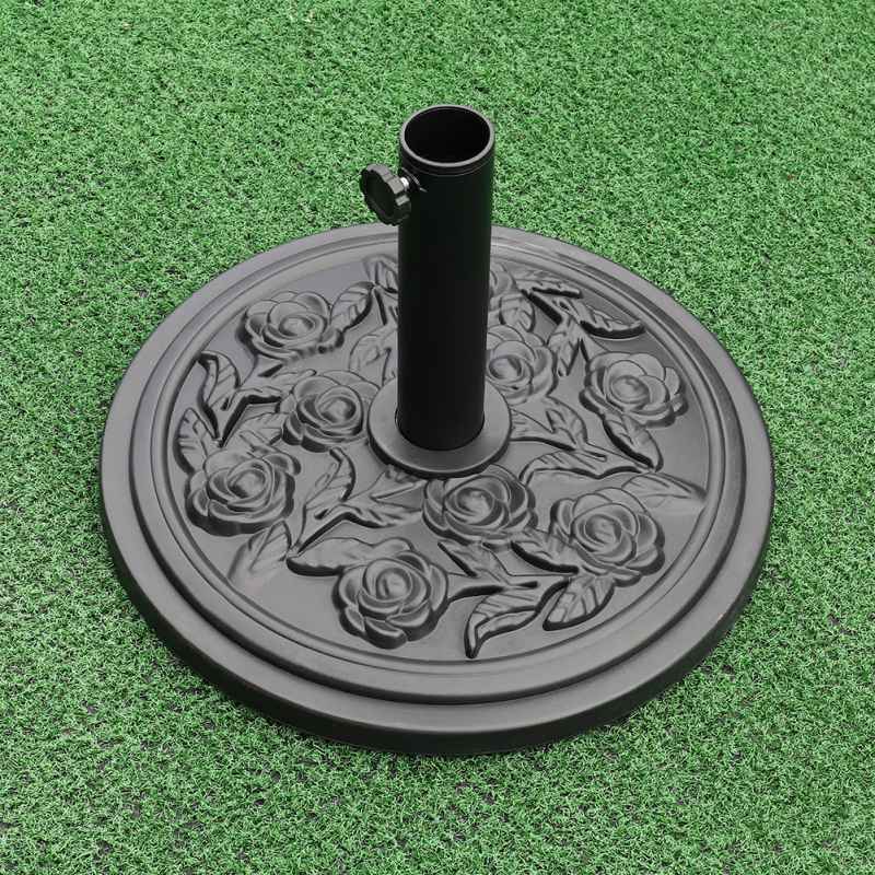 Living and Home Vintage Cement Freestanding Parasol Base with Floral Pattern