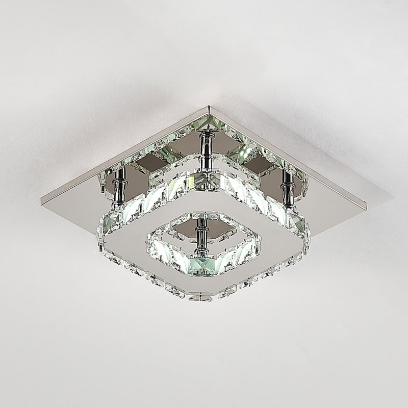 Living and Home Modern Small Crystal LED Ceiling Light for Hallways and Corridor