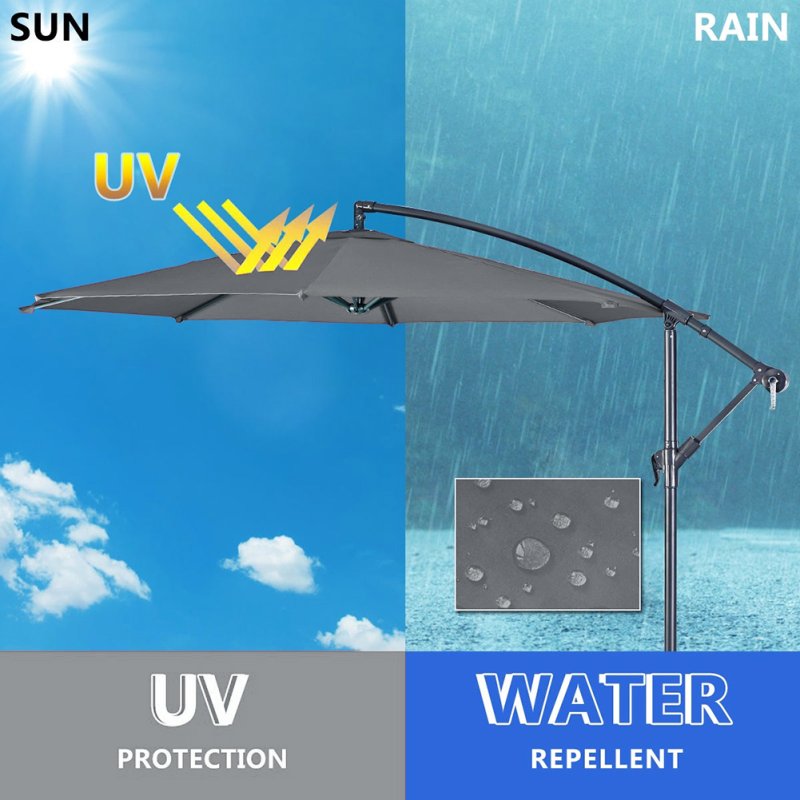 Living and Home 3m Cantilever Garden Parasol with Crank Handle