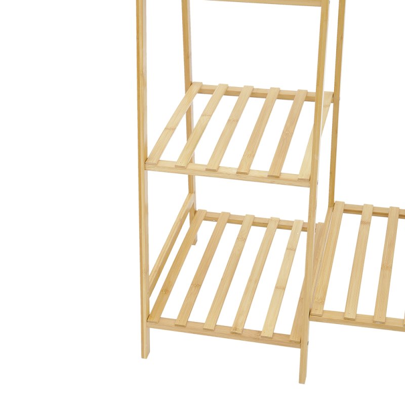 Living and Home Bamboo Bedroom Garment Clothes Rack Natural 110cm