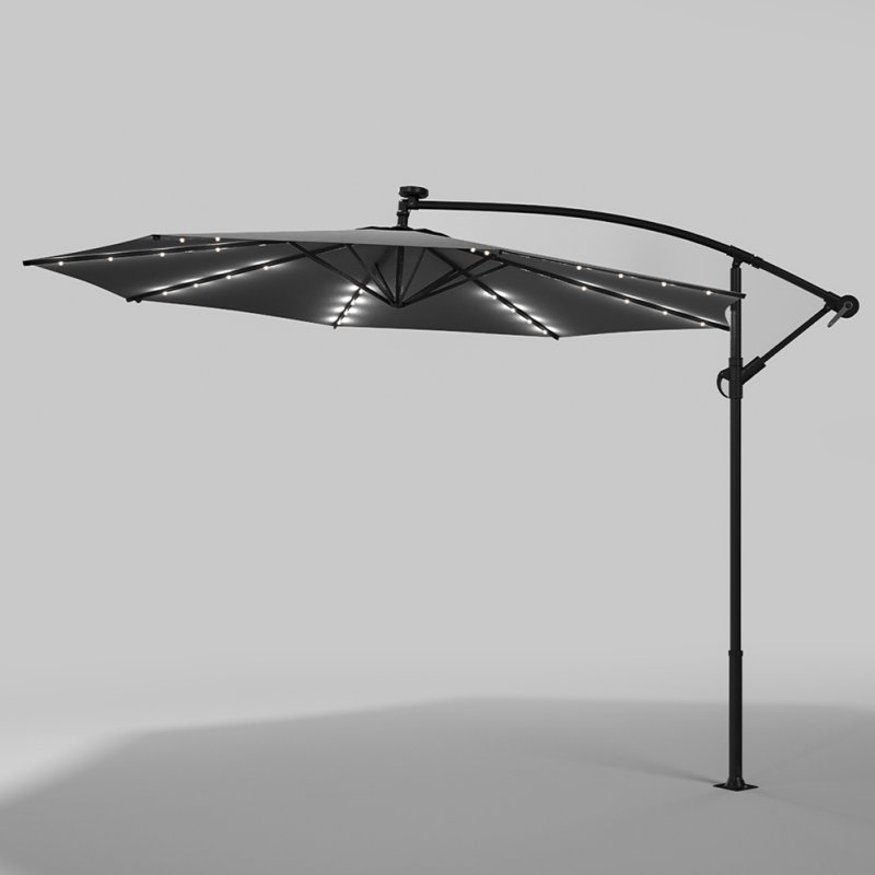 Living and Home Outdoor 32 LED Lighted Patio Umbrella with Crank Lift System