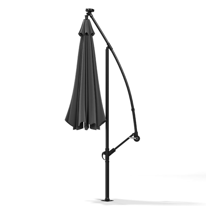 Living and Home Outdoor 32 LED Lighted Patio Umbrella with Crank Lift System