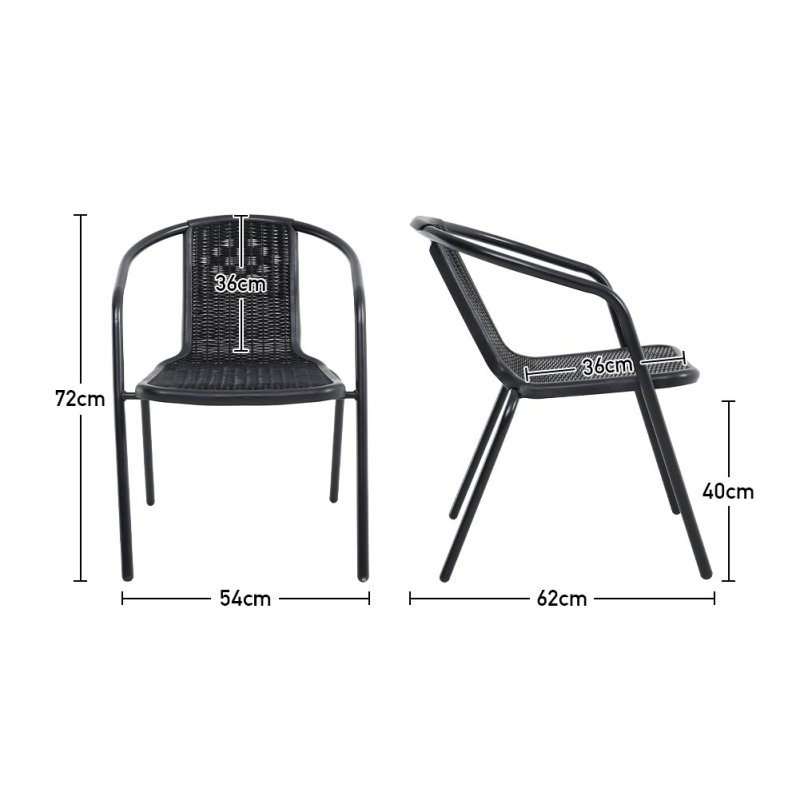 Living and Home Set of 4 PE Rattan Stacking Garden Chairs