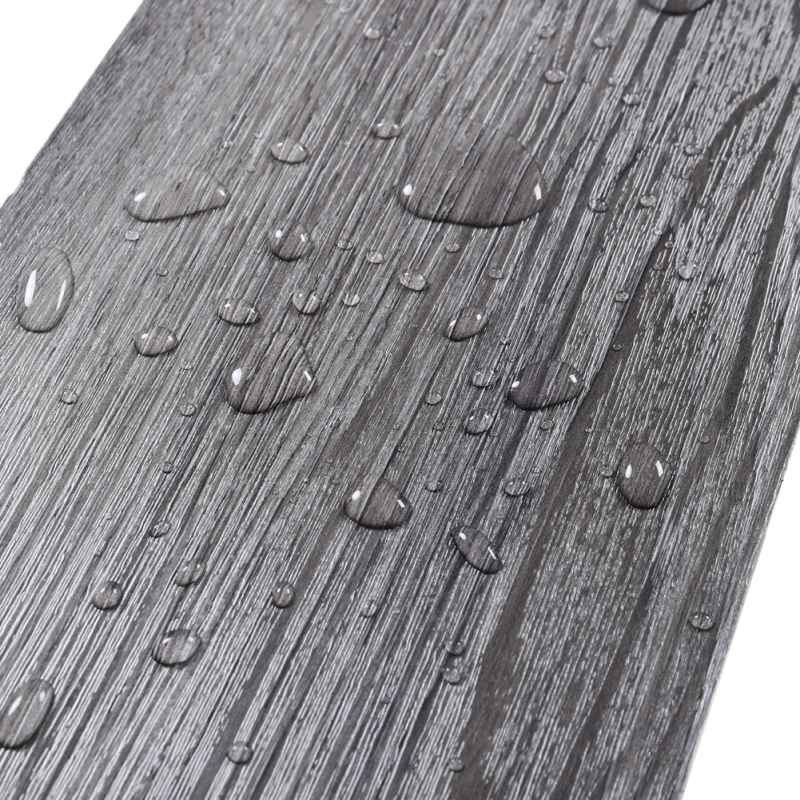 Living and Home 36pcs Rustic Lifelike Wood Grain Self-adhesive PVC Flooring, Dark Grey
