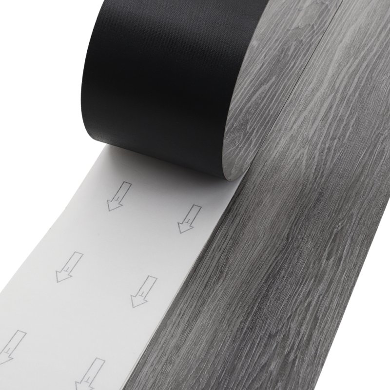 Living and Home 36pcs Rustic Lifelike Wood Grain Self-adhesive PVC Flooring, Dark Grey