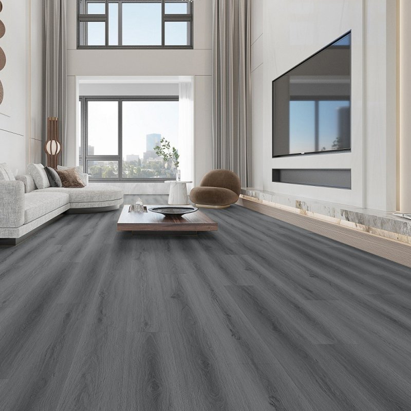 Living and Home 36pcs Rustic Lifelike Wood Grain Self-adhesive PVC Flooring, Dark Grey