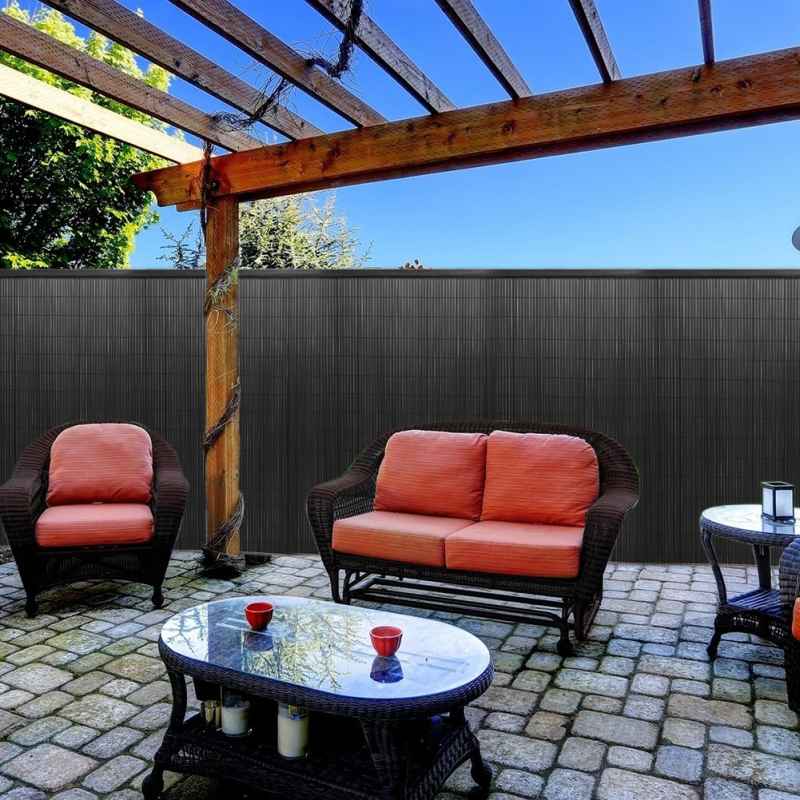 Living and Home 300x180cm PVC Garden Fence Privacy Screening Fence Protective Screen in Dark Grey