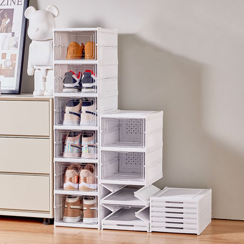 Living and Home 6-Tier Plastic Foldable Shoe Storage Box Unit