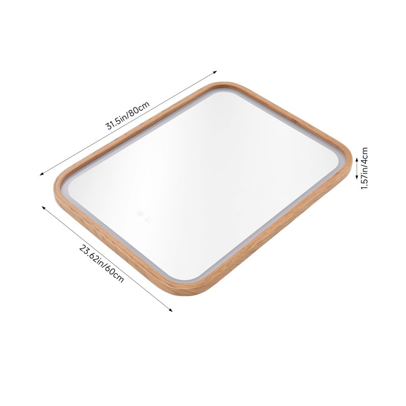 Living and Home Wall-Mounted Bathroom Adjustable LED Vanity Mirror with Demister