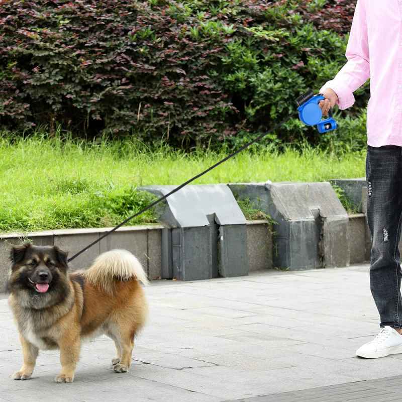 Living and Home 5m Retractable Dog Leash with Non-Slip Handle and LED Torch