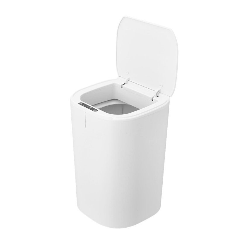 Living and Home 16L Automatic Touchless Motion Sensor Rubbish Bin with Removable Inner Bucket and Soft-Close Lid, White